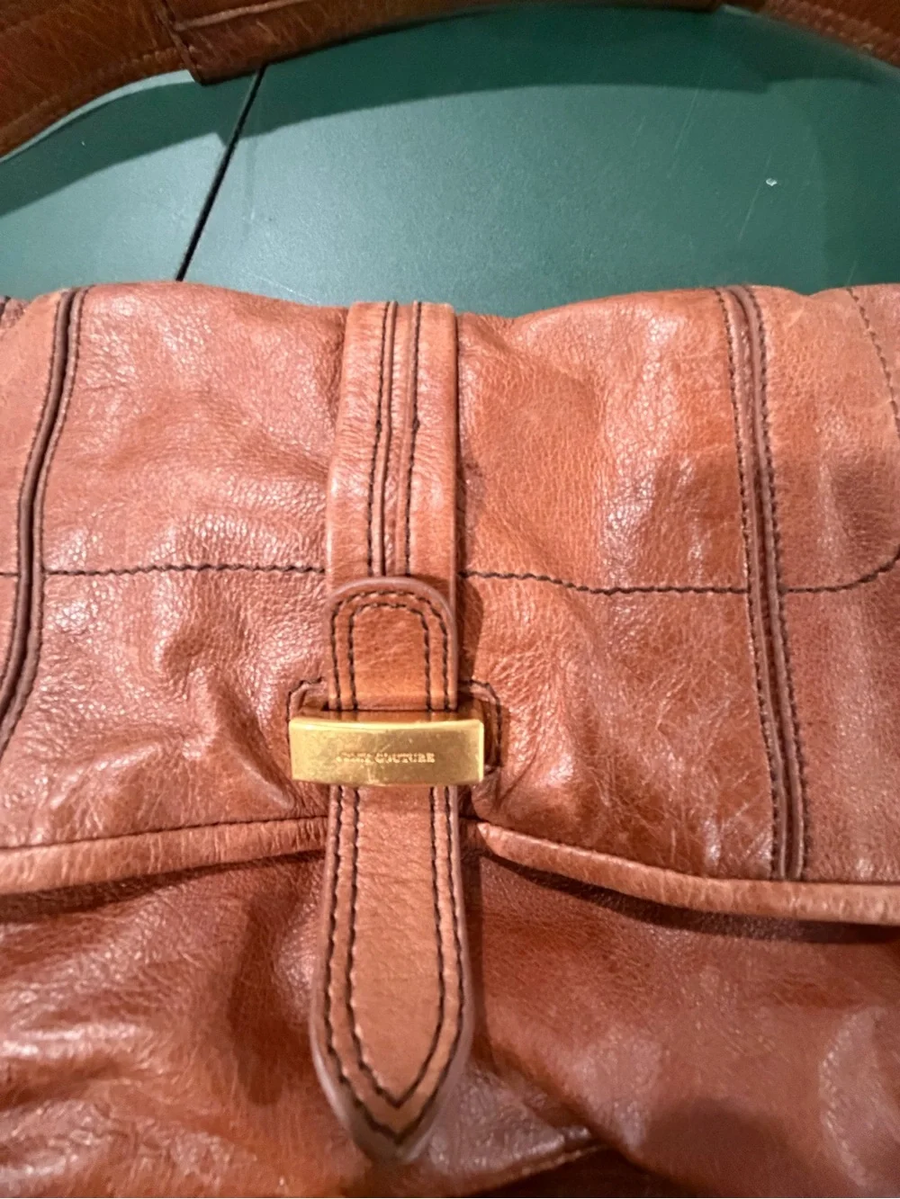 Juicy Couture Burnt Orange Leather Hobo Shoulder Bag
